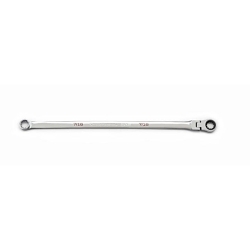 GEARWRENCH® 120XP™ 86113 XL Series Flexible Head Universal Box End Wrench, 13 mm Wrench, 0 deg Offset, 15 in OAL, Solid Steel, Polished Chrome, ASME B107.6