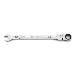 GEARWRENCH® 120XP™ 86210 XL Series Universal Spline Flexible Head Combination Wrench, 10 mm Wrench, 7.09 in OAL, Solid Steel, Polished Chrome