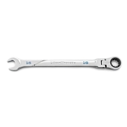 GEARWRENCH® 120XP™ 86216 XL Series Universal Spline Flexible Head Combination Wrench, 16 mm Wrench, 10.24 in OAL, Solid Steel, Polished Chrome