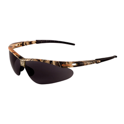 Bullhead Safety® Eyewear BH6103AF Safety Glasses, Anti-Scratch/Hydophilic, Smoke Lens, Half-Frame Frame, Camouflage, Plastic Frame, ANSI Z87.1-2015