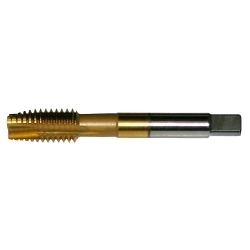 Greenfield Threading 285107 SPAR CNC Aerospace Tap, Right Hand Cutting, #8-32 Thread, H3 Thread Limit, Plug Chamfer, (3) Flutes, TiN Coated, HSS