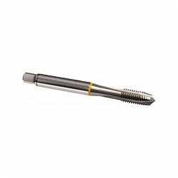 Guhring 9008030020000 803 Spiral Point Tap With Yellow Ring, Right Hand Cutting, M2x0.4 Thread, D2/D3 Thread Limit, Plug Chamfer, 3 Flutes, Bright, HSS-E