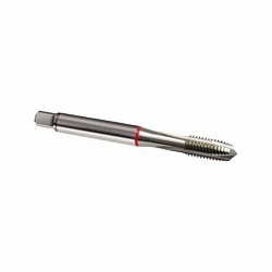 Guhring 9008040022000 804 Spiral Point Tap With Red Ring, Right Hand Cutting, M2.2x0.45 Thread, D2/D3 Thread Limit, Plug Chamfer, 3 Flutes, Bright, HSS-E