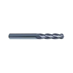 Guhring 9030150040000 3015 Uni-Pro Center Cutting General Purpose Universal XL Long Length Ball Nose End Mill, 4 mm Dia Cutter, 25 mm Length of Cut, 4 Flutes, 4 mm Dia Shank, 75 mm OAL, Uncoated