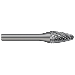 Harvey Tool 707708 Double Cut Round Nose Tree Bur, 0.1250 in Dia Head, 0.50 in Length of Cut, 1.500 in OAL, Double Cut