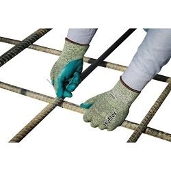 HyFlex® 205657 11-501 Medium Duty Cut Resistant Gloves, 8, Foam Nitrile Coating, DuPont™ Kevlar®/Lycra®/Intercept Technology®, Knit Wrist Cuff, Resists: Abrasion, Cut and Puncture, ANSI Cut-Resistance Level: A5, ANSI Puncture-Resistance Level: 3
