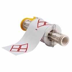 Brady® 130771 BBP®85 Rectangular Chemical Label, 4.1 in L x 6.1 in W, Red on White, B-7569 Vinyl