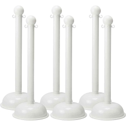 Brady® BradyLink® 92120 Stanchion Warning Post, 3 in Dia x 41 in H Polystyrene Post, 16 in Dia B-900 Polyethylene Dome/Fillable Non-Conductive Base
