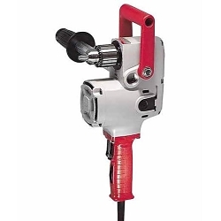 Milwaukee® 1676-6 Grounded Heavy Duty Right Angle Drill Kit, 1/2 in Keyed Chuck, 120 VAC, 300 to 1200 rpm Speed, 6-1/2 in OAL