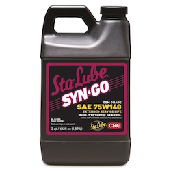 Sta-Lube® 1007826 Syn-Go® Combustible Extended Interval Synthetic Gear Oil, 64 oz Bottle, Light Petroleum Odor/Scent, Liquid Form, SAE 75W140 Grade, Clear/Yellow