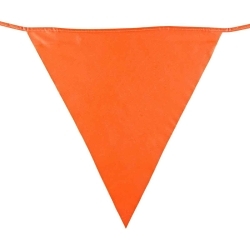Brady® 58389 Non-Adhesive Triangular Pennant Barricade Tape, Fluorescent Orange, 18 in L x 18 in W, Nylon