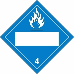 Brady® 60414 Diamond DOT Vehicle Placard, 10-3/4 in W, B-120 Fiberglass, White Background, Blue Legend