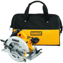 DeWALT® DWE575SB Lightweight Next Generation Circular Saw Kit, 7-1/4 in Dia Blade, 5/8 in Arbor/Shank, 1-7/8 in at 45 deg, 2-9/16 in 90 deg Cutting, Right Blade Side