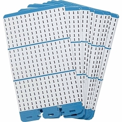 Brady® Porta-Pack® PWM-1 Die-Cut Pre-Printed Wire Marker Book Refill, 1.56 in L x 0.22 in W, Black on White, B-500 Vinyl Coated Fabric