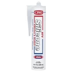 CRC® 1004804 Curing Non-Flammable RTV Silicone Sealant, 12 oz Cartridge, White, Hydroxy Terminated Polydimethylsiloxane, Silicone Base