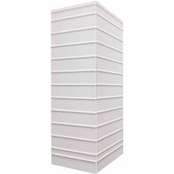 Brady® 140737 Rectangular Safety Sign Slider, 3 Sides, 11 Sign Capacity, Floor Mount, Plastic, 74 in H x 24 in W, White