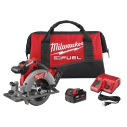 Milwaukee® M18™ FUEL™ 2730-22 Cordless Circular Saw Kit, 6-1/2 in Blade, 5/8 in Arbor/Shank, 18 VDC, 1-5/8 in, 2-3/16 in D Cutting, Li-Ion Battery