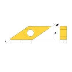 Ingersoll T-TURN™ 5518015 Turning Insert, ANSI Code: VNGG331ML K10, VNGG Insert, Material Grade: K/N/S, 331 Insert, Rhombic Shape, 16 Seat, Negative Rake, Left Hand Cutting, Carbide, Manufacturer's Grade: K10