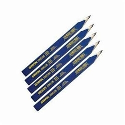 Irwin® Strait-Line® 66400 Carpenter Pencil, Blue, 7 in L, Flat Tip, Medium Lead, Oval Barrel
