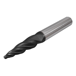 Iscar 3366925 EOB Tapered End Mill, 4 mm Dia Cutter, 27.1 mm Length of Cut, (4) Flutes, 12 mm Dia Shank, 83 mm OAL, TiAlN