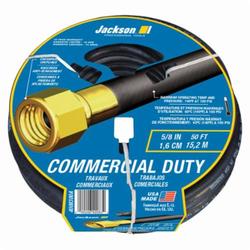 Jackson® 4008300A Heavy Duty Commercial Duty Hose, 5/8 in Nominal, 50 ft L, 100 psi Working, Brass/Rubber, Import