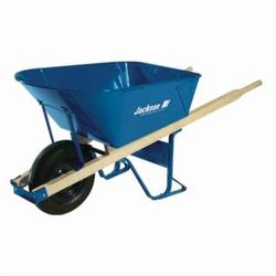 Jackson® M11T22BB Heavy Duty Contractor Wheelbarrow With Folded Tray, Ball Bearing, 6 cu-ft, 1 Wheels, Tubed Tire with Ball Bearing, Steel Tray, Wood Handle