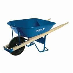 Jackson® M5T22BB Heavy Duty Contractor Wheelbarrow With Ball Bearing, 6 cu-ft, 1 Wheels, Tubed Tire, Steel Tray, Wood Handle