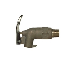 Justrite® 08955 Safety Drum Faucet, 0.8125-27 UNS 2B Inlet, PTFE Seal, Manual Closure, Brass Body
