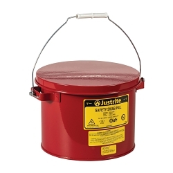 Justrite® 10471 Bench Can With Rub for Red Sponging Operation, 6 qt Capacity, 9-5/8 in Dia x 7-1/2 in H, Steel, Red
