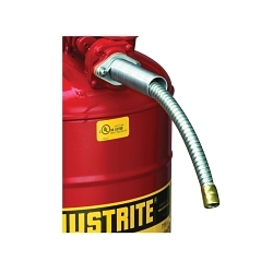 Justrite® 11078 Flexible Hose, For Use With AccuFlow™ Type II Safety Cans, Steel, Silver