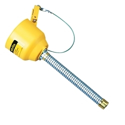 Justrite® 11089 Bolt-On Funnel With Galvanized Steel Hose, For Use With Justrite® Type I Steel Safety Cans, Polyethylene