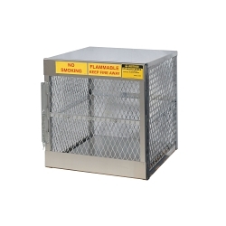 Justrite® 23009 Vertical LPG Cylinder Locker, (4) 20 lb/33 lb, 33-1/2 H x 30 in W x 32 in D, Aluminum Roof, Welded Aluminum, Aluminum