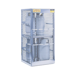 Justrite® 23010 Vertical Cylinder Locker, 8 Capacity, 65 in H x 30 in W x 32 in D, Aluminum Roof, Welded Aluminum