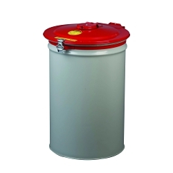 Justrite® VaporTrap™ 26754 Manual Close Safety Drum Cover With Gasket and Port, For Use With 55 gal Drums, Steel, Red