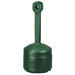 Justrite® 26800G Original Smoker's Cease-Fire® Medium Duty Cigarette Butt Receptacle, 4 gal Capacity, 38-1/2 in H, Polyethylene, Forest Green