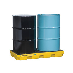 Justrite® 28654 EcoPolyBlend™ Accumulation Center, 2 Drums, 24 gal Spill, 2500 lb Load, 45% Recycled Polyethylene