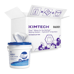 Kimtech* 06001 Cleaning Wiper, 12 x 6 in, 60 Sheets Capacity, Hydroknit*, White, Roll Package, 1 Ply