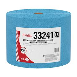 Kimtech* 33241 Cleaning Wiper, 13.4 x 9.8 in, 717 Sheets Capacity, Hydroknit*, Blue, Jumbo Roll Package, 1 Ply