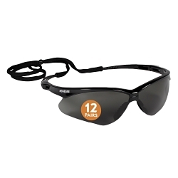 KleenGuard™ 22475 V30 Nemesis® Lightweight Safety Glasses With Neck Cord, Anti-Fog, Smoke Lens, Wrap Around Frame, Black, Nylon Frame, Polycarbonate Lens, ANSI Z87.1-2010, CSA Certified