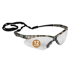 KleenGuard™ 22608 V30 Nemesis® Lightweight Safety Glasses With Neck Cord, Anti-Fog, Clear Lens, Wrap Around Frame, Camouflage, Nylon Frame, Polycarbonate Lens, ANSI Z87.1-2010, CSA Certified