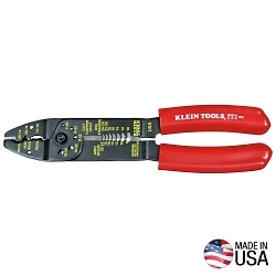 Klein® 1001 Multi-Tool Electrician's Wire Stripper/Cutter, 22 to 8 AWG Stranded, 26 to 10 AWG Cable/Wire, 7 to 8 mm Shearing