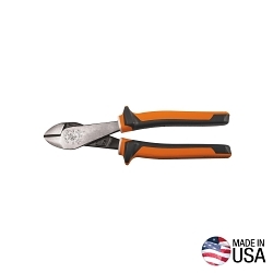 Klein® 200048EINS High Leverage Insulated Standard Diagonal Cutting Plier, 0.813 in L x 1.188 in W x 0.813 in THK Jaw Steel Jaw, 8-1/4 in OAL
