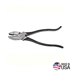 Klein® 213-9ST Square Nose Ironworker's Plier With Plain Handle, 1.594 in L x 1.25 in W x 0.625 in THK Jaw, Aggressive Knurled Jaw Surface, 9-1/4 in OAL