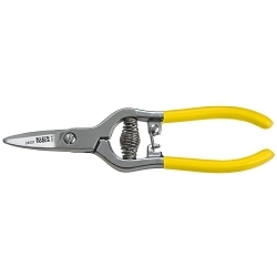 Klein® 24001 Self-Opening Utility Snip, Pointed Tip, 1 in L of Cut, Non-Slip Snip, Steel Blade