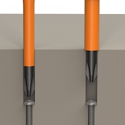 Klein® 32288 8-in-1 Interchangeable Insulated Screwdriver Set, 7 Pieces, Phillips®/Slotted/Square Point, Cushion Grip Handle, Induction Hardened Steel, ASTM F1505