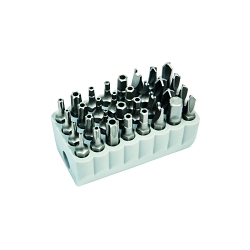 Klein® 32525 Magnetic Tamperproof Screwdriver Bit Set, Spanner/Torq-Set®/Tri-Wing® Point, 32 Pieces, 1 in OAL, Steel