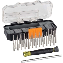 Klein® 32717 All-in-1 Precision Screwdriver Set With Case, 40 Pieces, Acetate/Steel