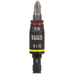 Klein® 32767 3-in-1 Impact Flip Socket, 1/4 in Drive Hex Drive, 1/4, 5/16 in Socket Impact Socket, 6 Points