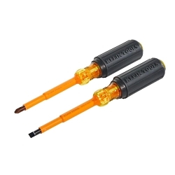 Klein® 33532-INS Screwdriver Set, 2 Pieces, Steel/Plastic, Black Oxide