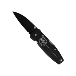 Klein® 44000-BLK 1-Blade Compact Lightweight Pocket Knife, AUS8 Stainless Steel Drop Point Blade, 2-1/4 in L Blade, Lock Back Opening